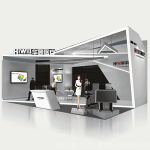 上海展会搭建布置安装展位展览展台设计搭建方案3D效果图W0030
